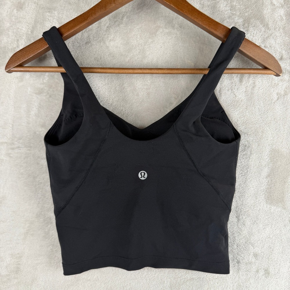 Lululemon Align Tank Top Black Nulu Yoga Cropped Cami Built-in Bra Womens Size 2